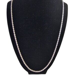 Macys 24" Rope Chain‎ Necklace in Silver Tone NWOT